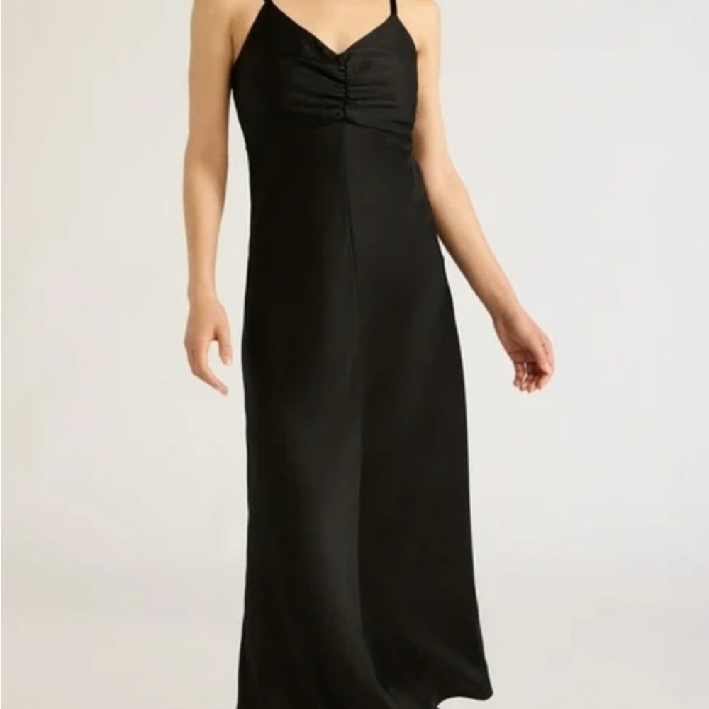 Black Satin Dress by Sofia Vergara